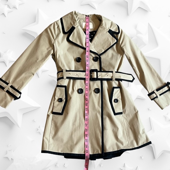 Kate Spade Tan/Black Trench Coat girl size M - Picture 8 of 9
